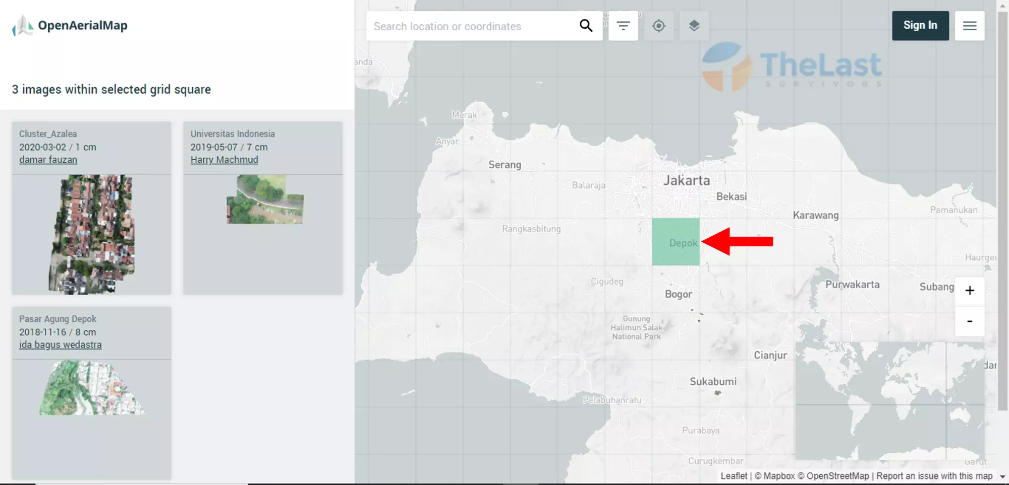 Tentukan Lokasi Openaerialmap