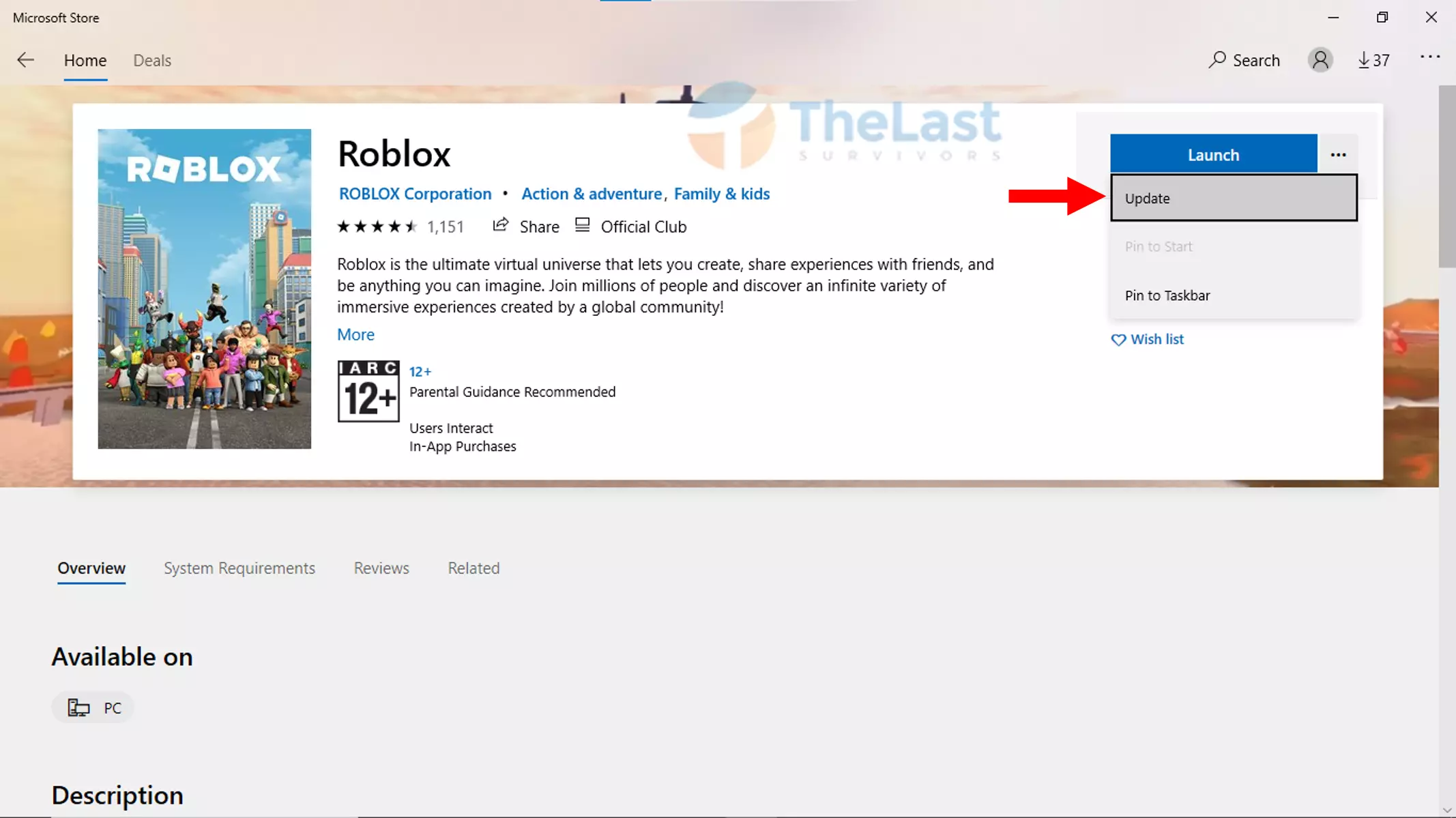 Update Roblox Microsoft Store