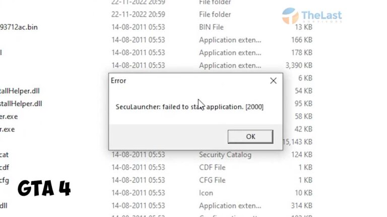 Cara Mengatasi SecuLauncher Failed To Start Application 2000 Di GTA 4